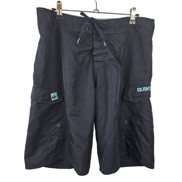 Quiksilver Men's Navy Blue Cargo Board Shorts Size 33 Swim - Picture 1 of 9